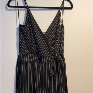 Black and white striped jumpsuit